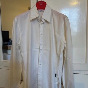 Moschino White Long-Sleeve Dress Shirt - Point Collar